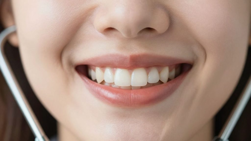 A girl Smiling and having white teeth
