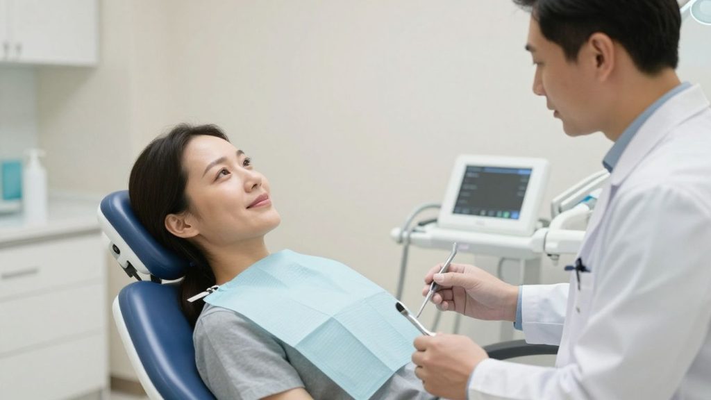 Relaxed patient in a bright dental treatment room